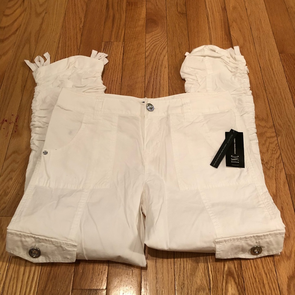 INC white cargo capris